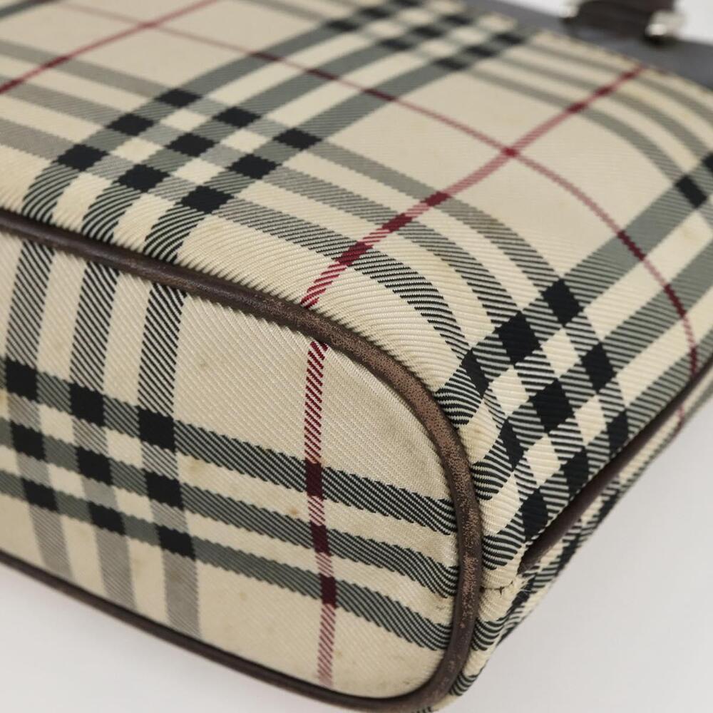 BURBERRY Nova Check Hand Bag Canvas Beige Gold Auth BA6325 - Picture 9 of 16